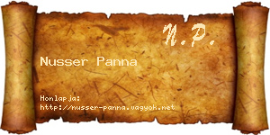 Nusser Panna névjegykártya